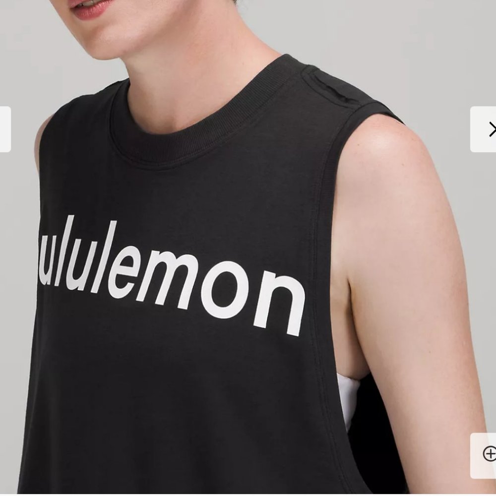 NWT LULULEMON LOGO All Yours TANK BLACK WHITE - Picture 3 of 3